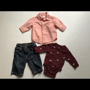 Baby Boy Old Navy 3pc Outfit 0-3 Months Jeans